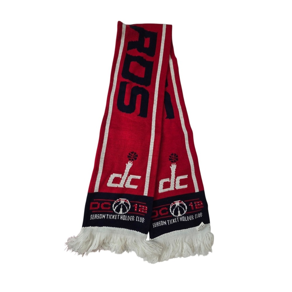 NBA Washington Wizards Season Ticket Holder Scarf DC 12 Red Blue Knit Fringe